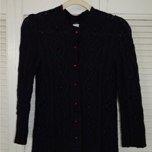 J. Crew Dark Navy Cable-Knit Button Cardigan